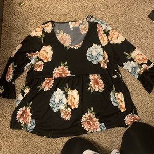 Peplum Floral Blouse